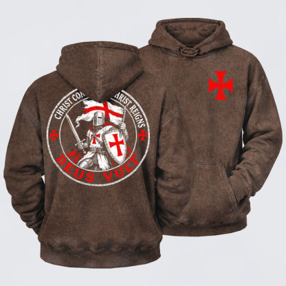 Washed Hoodie - Deus Vult