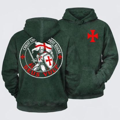 Washed Hoodie - Deus Vult