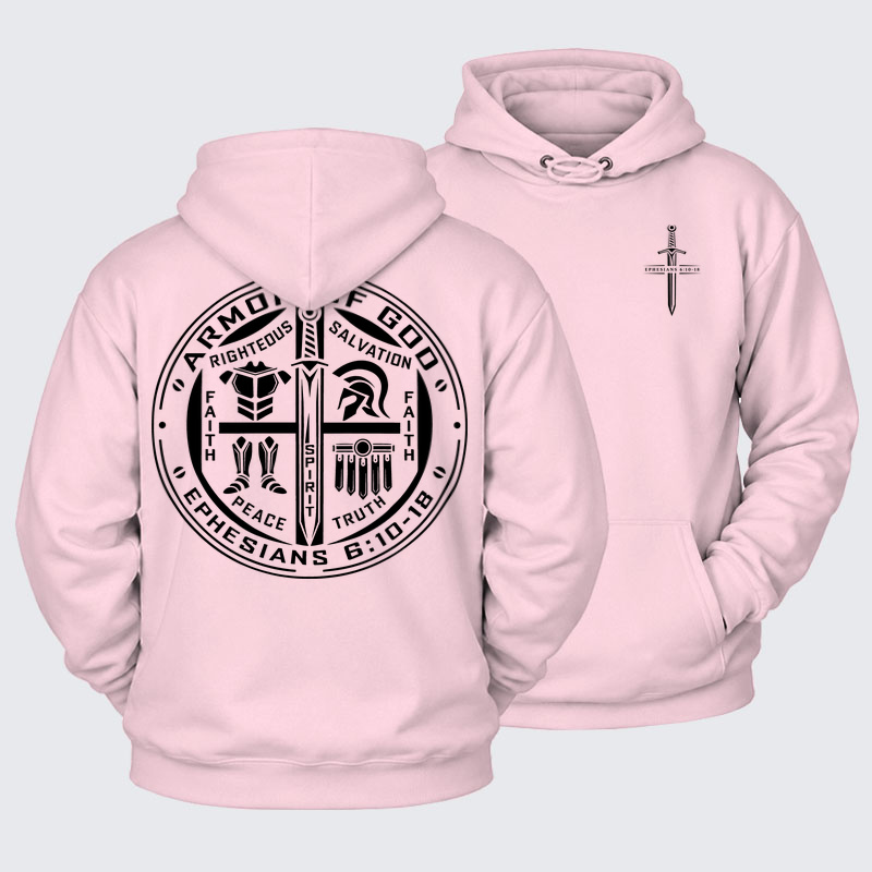 Plush Fleece-Lined Hoodie - Armor of God – Ephesians 6:10–18 Christian Warrior