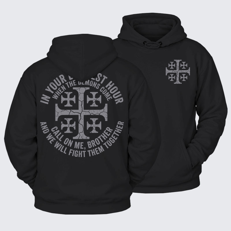 Plush Fleece-Lined Hoodie - Call On Me Brother – Knights of Faith