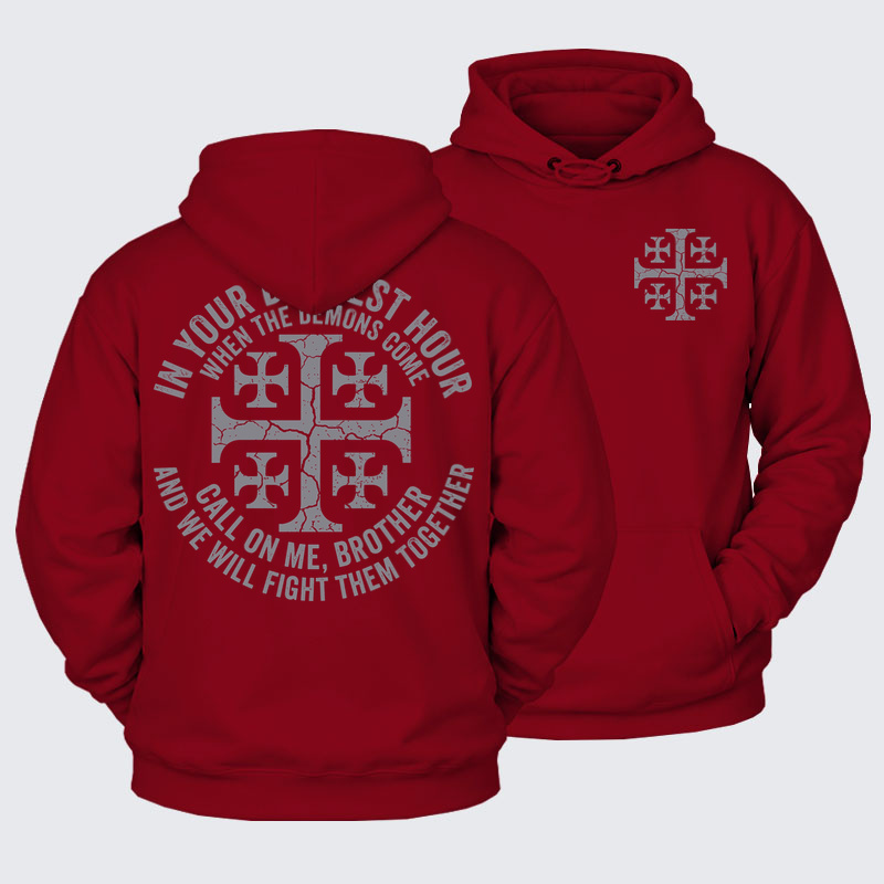 Plush Fleece-Lined Hoodie - Call On Me Brother – Knights of Faith