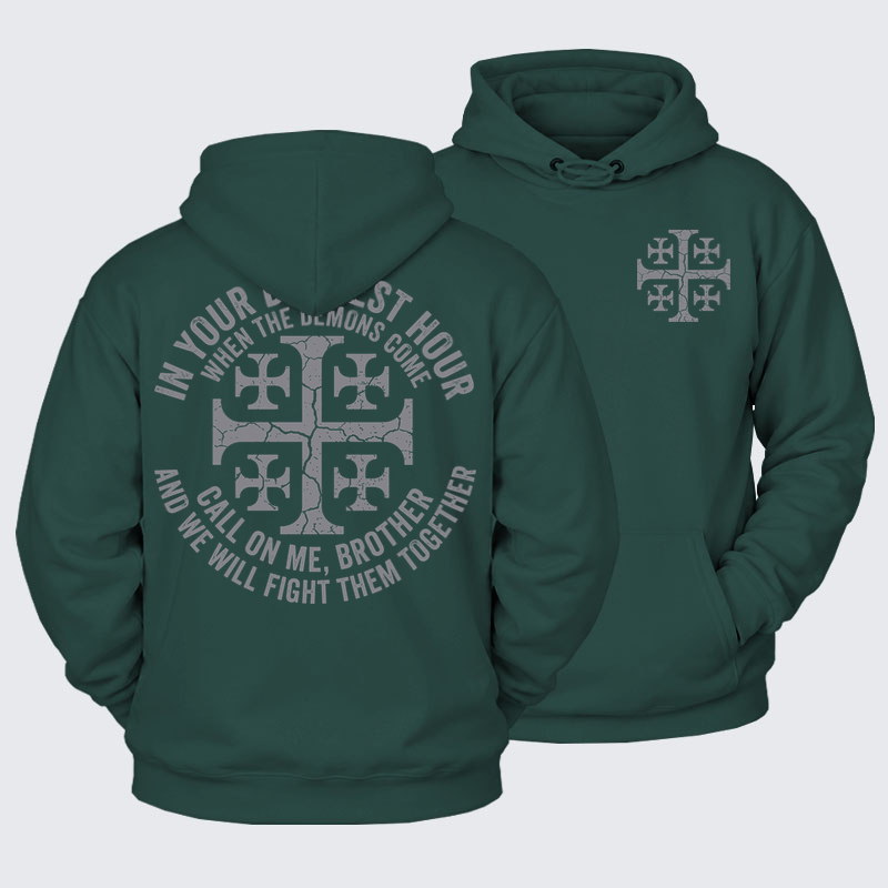 Plush Fleece-Lined Hoodie - Call On Me Brother – Knights of Faith