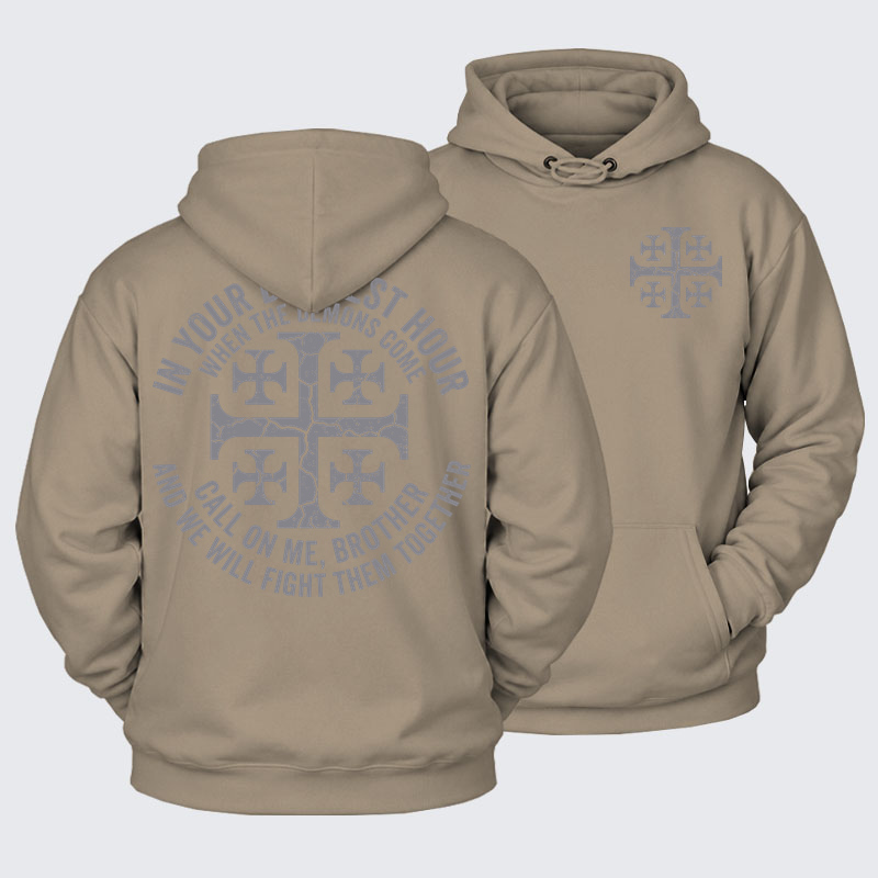 Plush Fleece-Lined Hoodie - Call On Me Brother – Knights of Faith