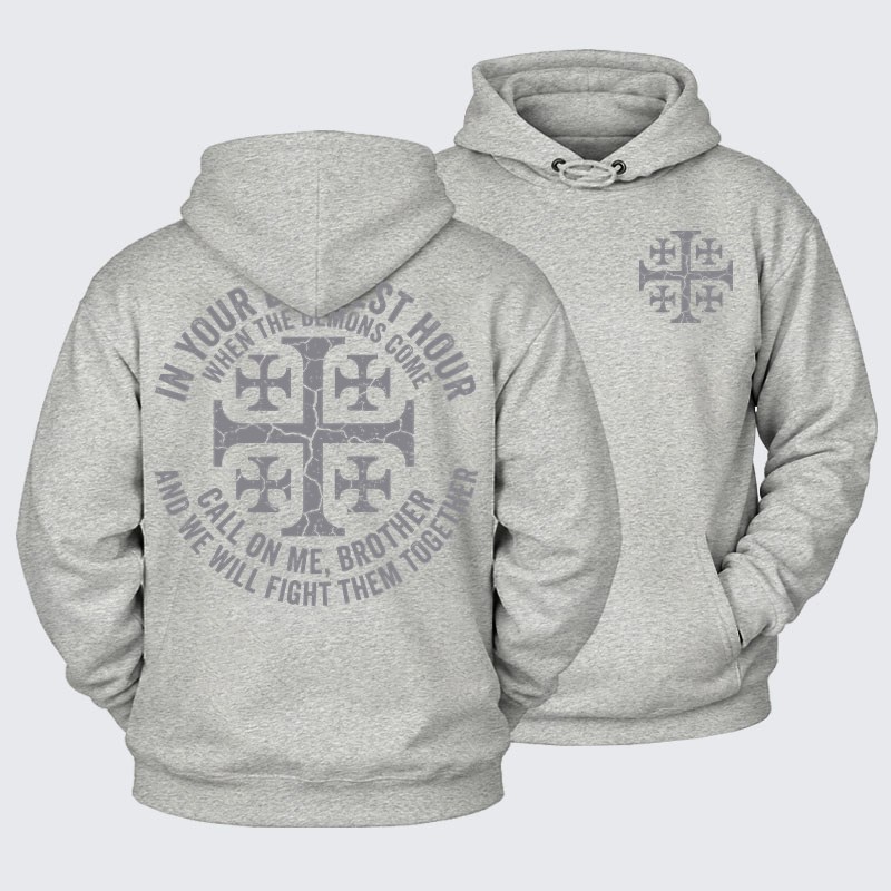 Plush Fleece-Lined Hoodie - Call On Me Brother – Knights of Faith