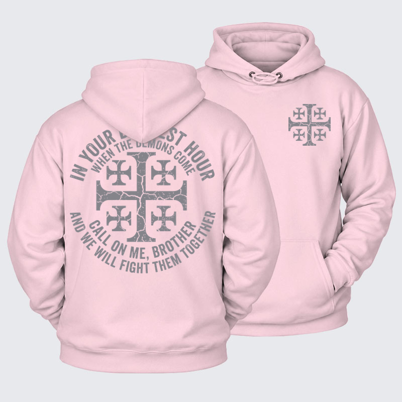 Plush Fleece-Lined Hoodie - Call On Me Brother – Knights of Faith