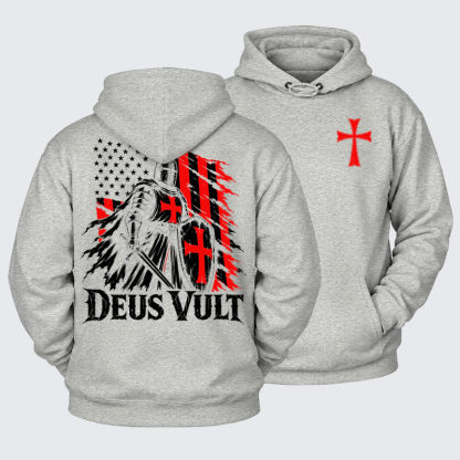 Plush Fleece-Lined Hoodie - Deus Vult – American Crusader Christian Knight