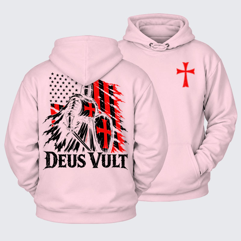 Plush Fleece-Lined Hoodie - Deus Vult – American Crusader Christian Knight