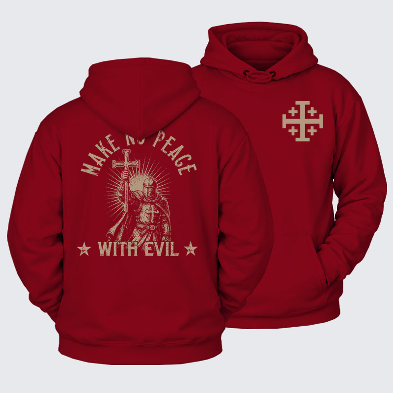 Plush Fleece-Lined Hoodie - Make No Peace With Evil