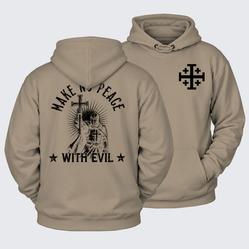 Plush Fleece-Lined Hoodie - Make No Peace With Evil