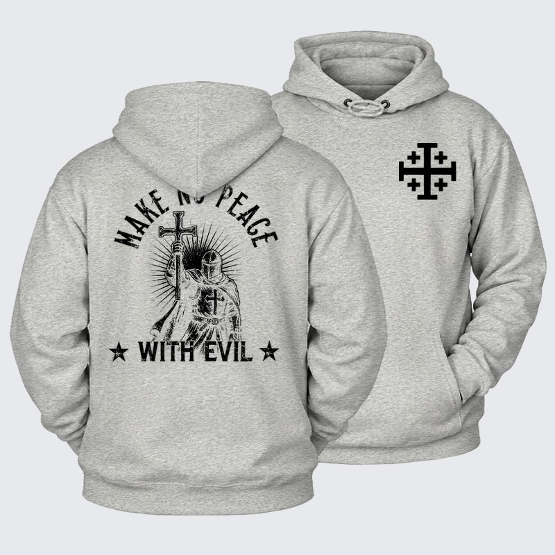 Plush Fleece-Lined Hoodie - Make No Peace With Evil