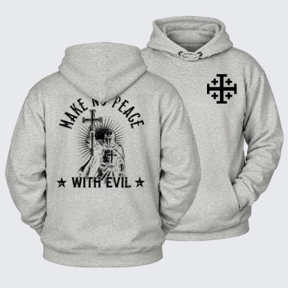 Plush Fleece-Lined Hoodie - Make No Peace With Evil