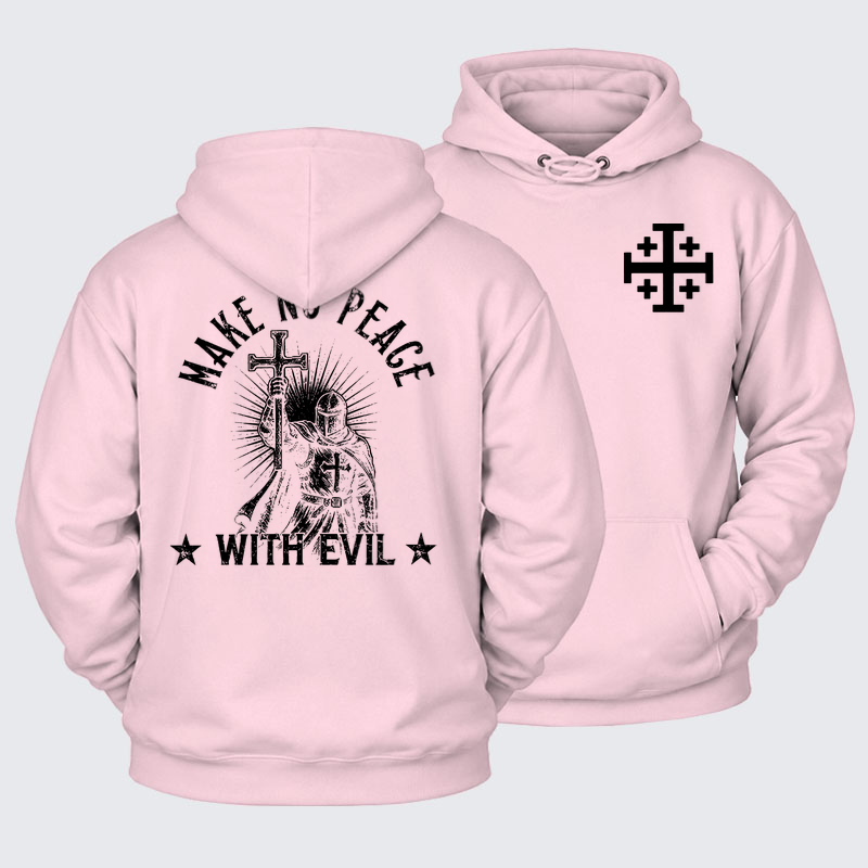 Plush Fleece-Lined Hoodie - Make No Peace With Evil