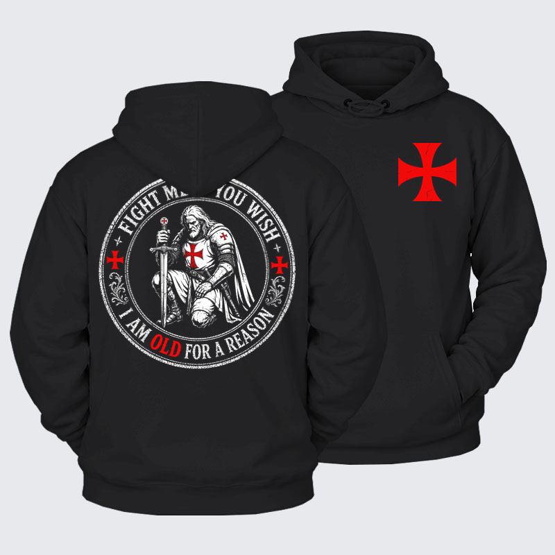 Plush Fleece-Lined Hoodies - Fight Me If You Wish I Am Old For A Reason