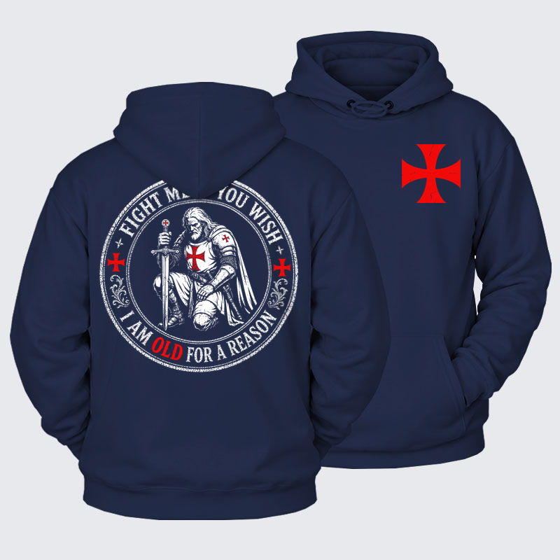 Plush Fleece-Lined Hoodies - Fight Me If You Wish I Am Old For A Reason