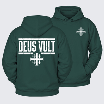 Plush Fleece-Lined Hoodie - Deus Vult