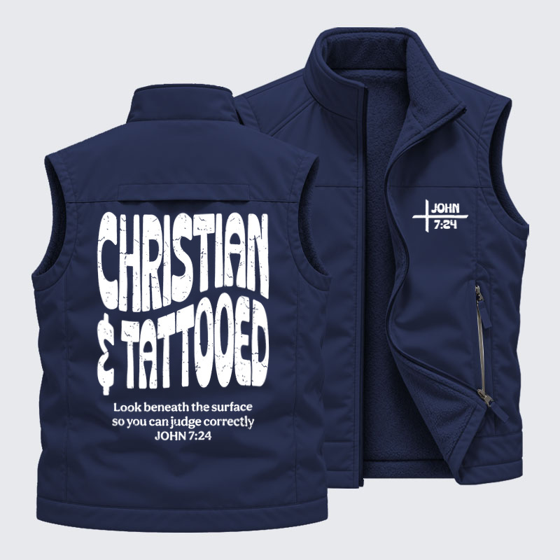 Reversible Fleece-Lined Outdoor Vest -Christian & Tattooed   