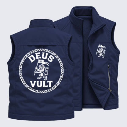 Reversible Fleece-Lined Outdoor Vest -Deus Vult   