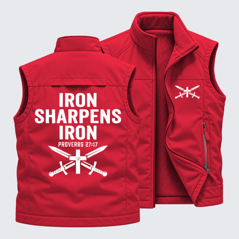 [Copy]Reversible Fleece-Lined Outdoor Vest -Iron Sharpens Iron