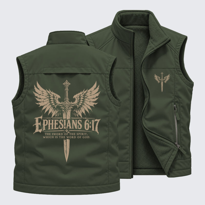 Reversible Fleece-Lined Outdoor Vest - Sword Of The Spirit