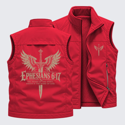Reversible Fleece-Lined Outdoor Vest - Sword Of The Spirit