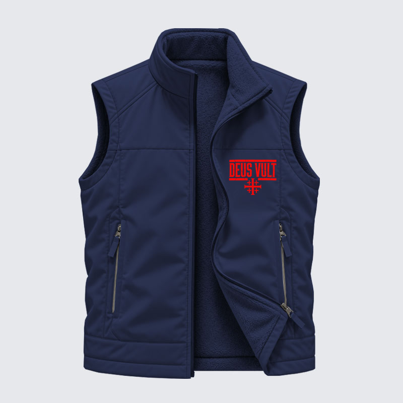 Reversible Fleece-Lined Outdoor Vest -  Deus Vult