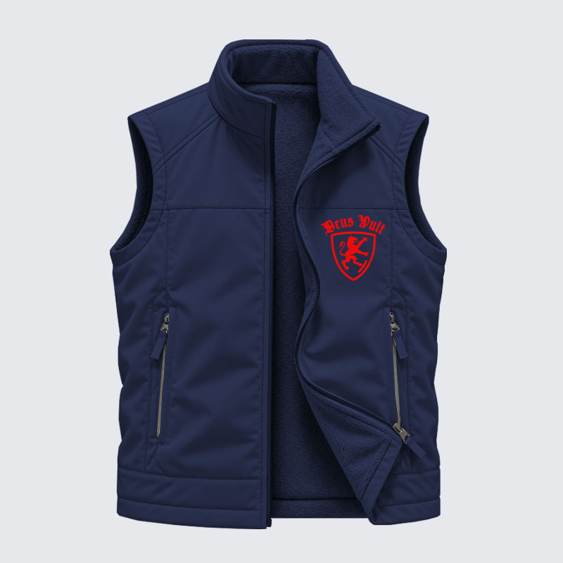 Reversible Fleece-Lined Outdoor Vest -Deus Vult