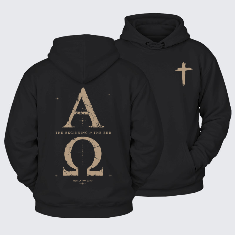 Plush Fleece-Lined Hoodie - Alpha and the Omega Revelation 22:13