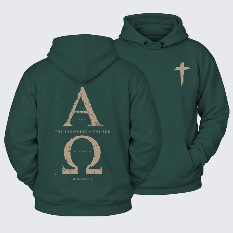 Plush Fleece-Lined Hoodie - Alpha and the Omega Revelation 22:13