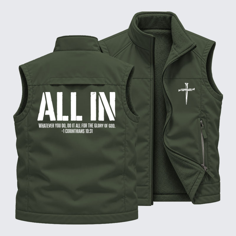 Reversible Fleece-Lined Outdoor Vest -All In 1 Corinthians 10:31   