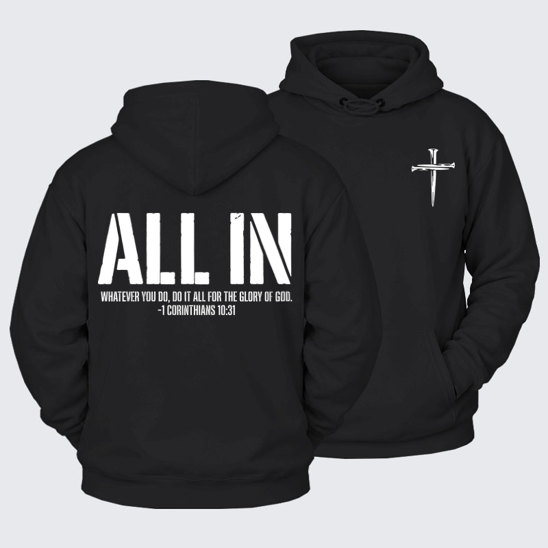 Plush Fleece-Lined Hoodie - All In 1 Corinthians 10:31   