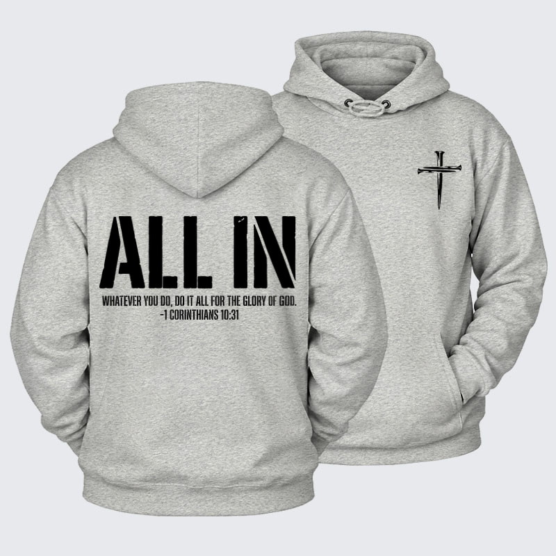Plush Fleece-Lined Hoodie - All In 1 Corinthians 10:31   