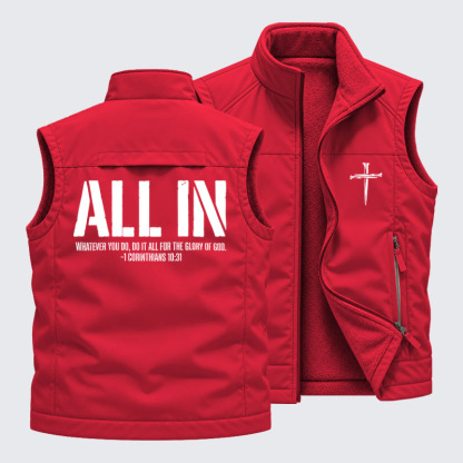 Reversible Fleece-Lined Outdoor Vest -All In 1 Corinthians 10:31   