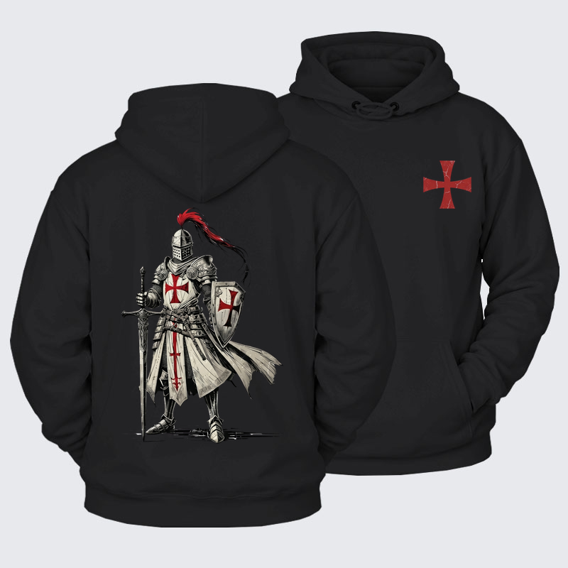 Plush Fleece-Lined Hoodie - Crusader Knight    