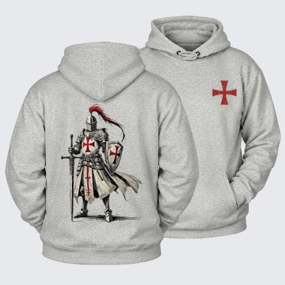 Plush Fleece-Lined Hoodie - Crusader Knight    