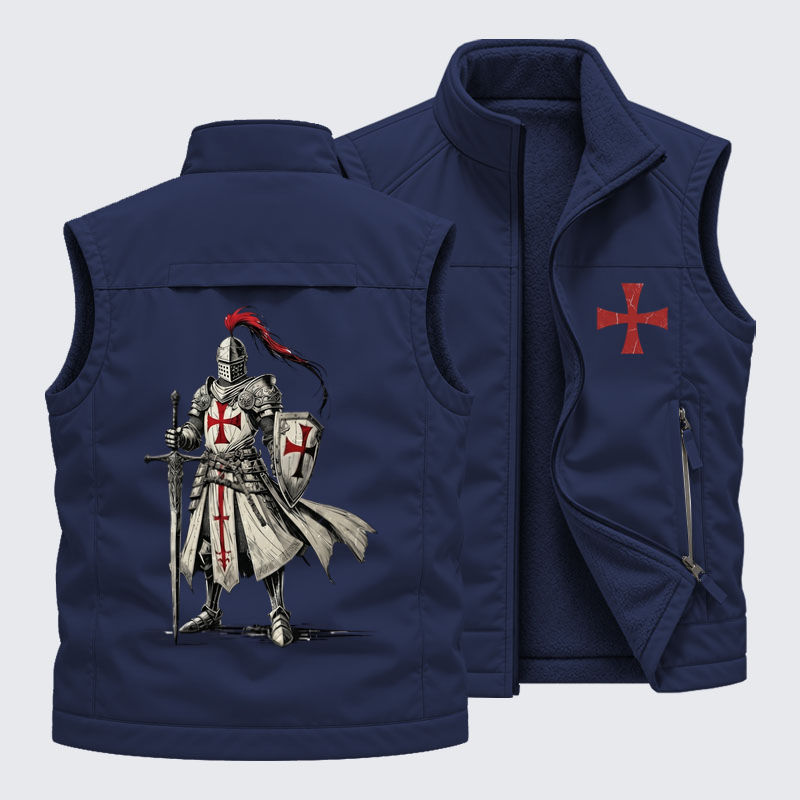 Reversible Fleece-Lined Outdoor Vest -Crusader Knight    