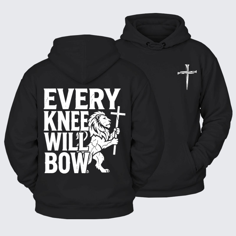 Plush Fleece-Lined Hoodie - Every Knee Will Bow 