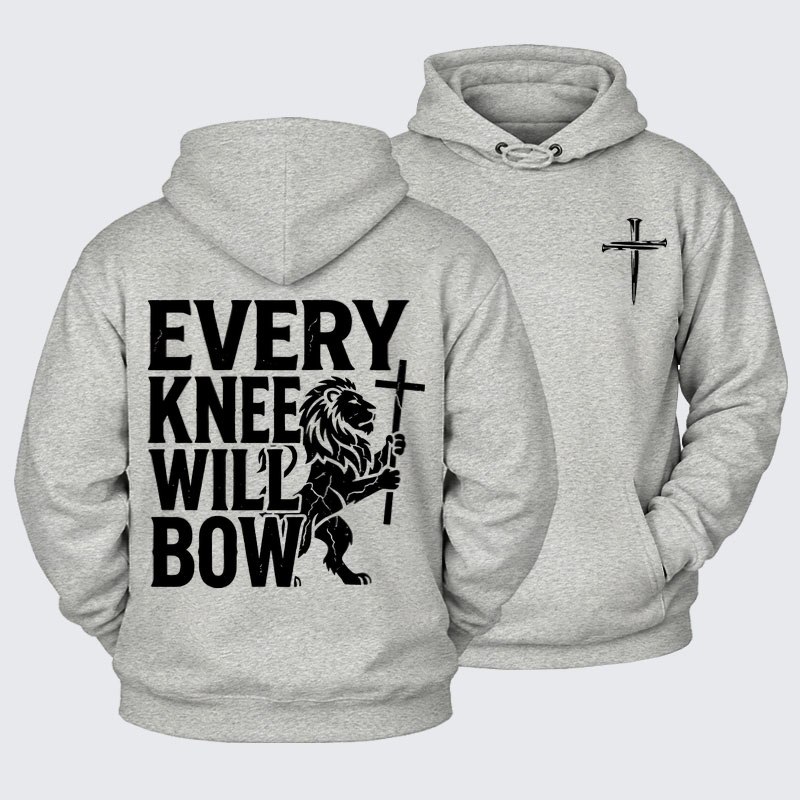 Plush Fleece-Lined Hoodie - Every Knee Will Bow 