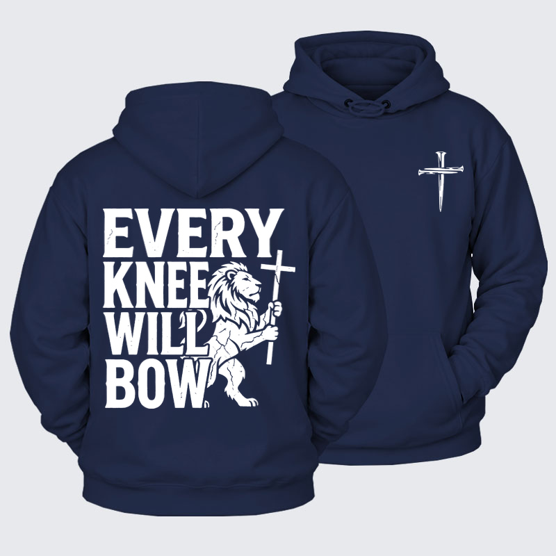 Plush Fleece-Lined Hoodie - Every Knee Will Bow 