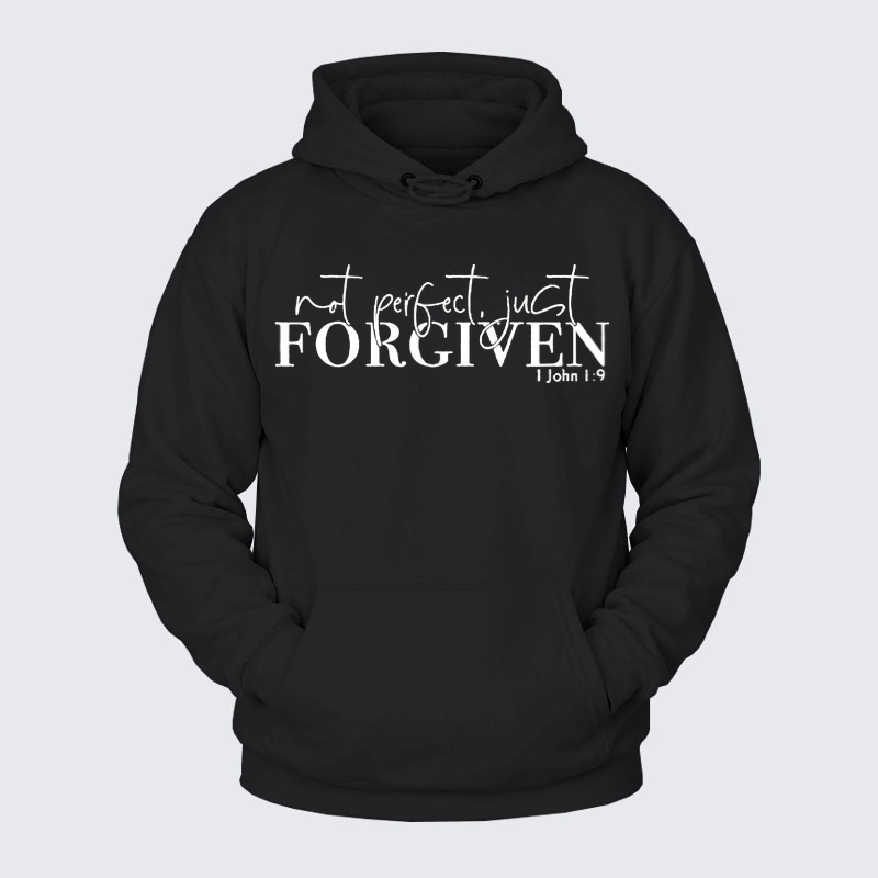 Plush Fleece-Lined Hoodie - Not Perfect Just Forgiven   