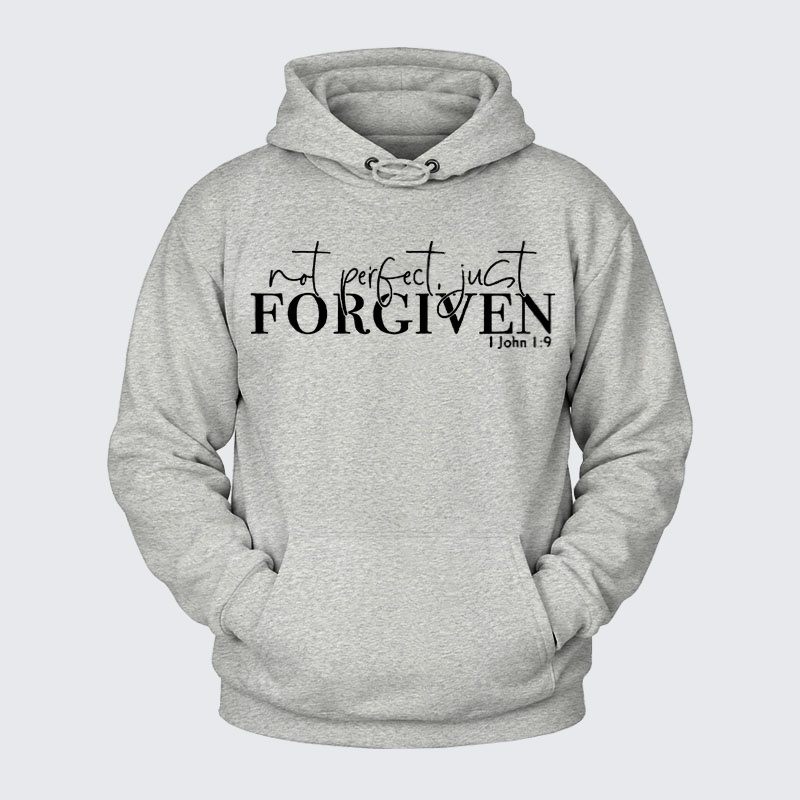 Plush Fleece-Lined Hoodie - Not Perfect Just Forgiven   