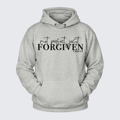 Plush Fleece-Lined Hoodie - Not Perfect Just Forgiven   
