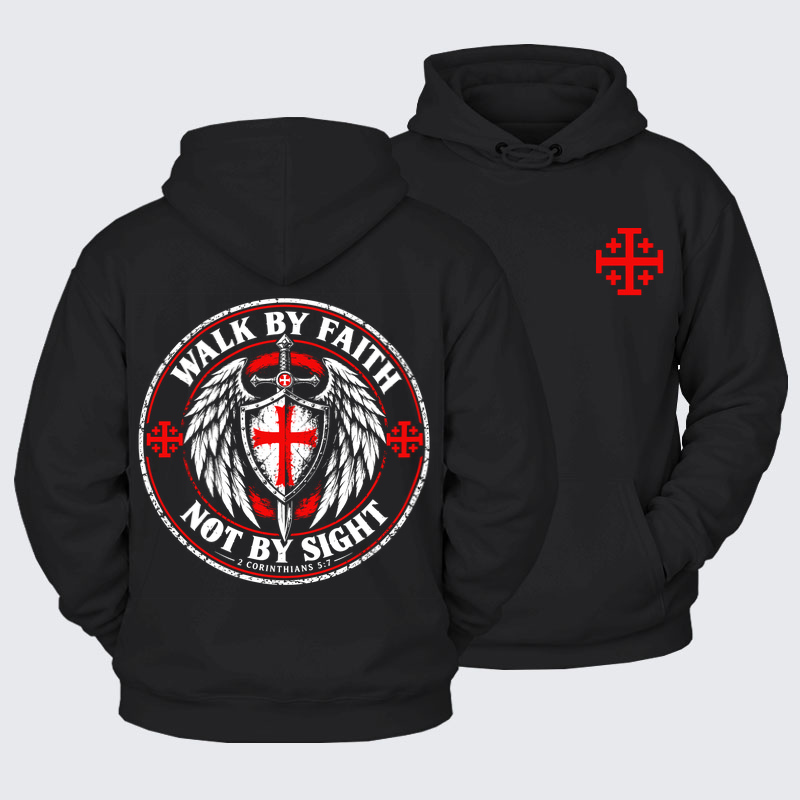 Plush Fleece-Lined Hoodie - Walk By Faith Not By Sight 2 Corinthians 5:7
