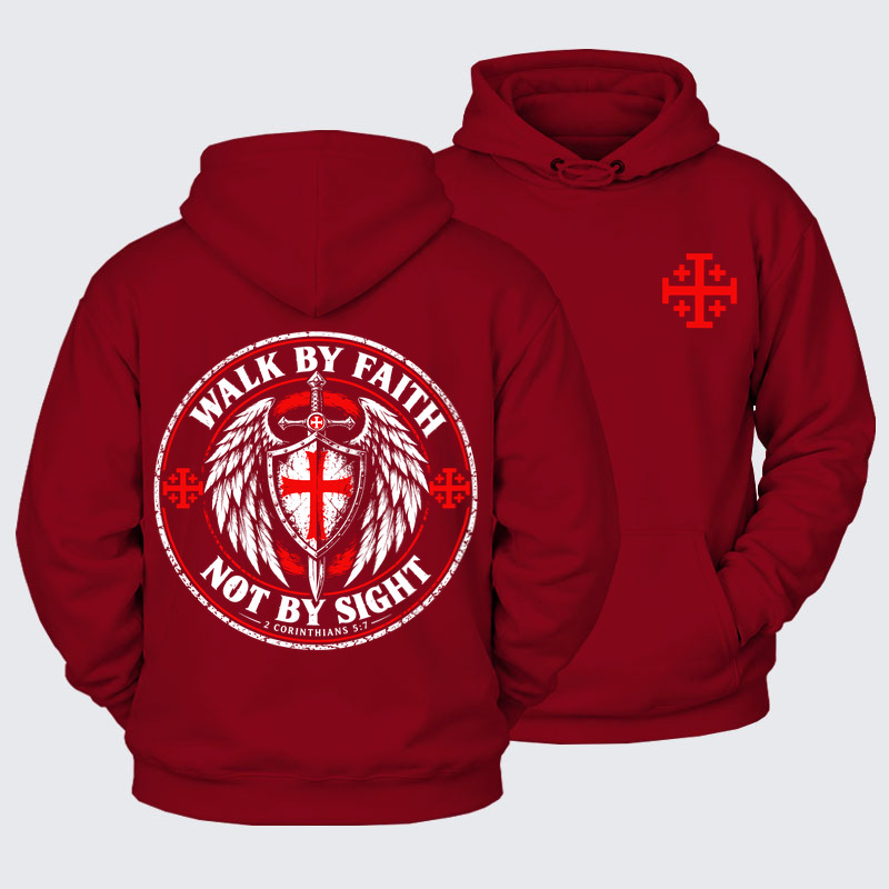 Plush Fleece-Lined Hoodie - Walk By Faith Not By Sight 2 Corinthians 5:7