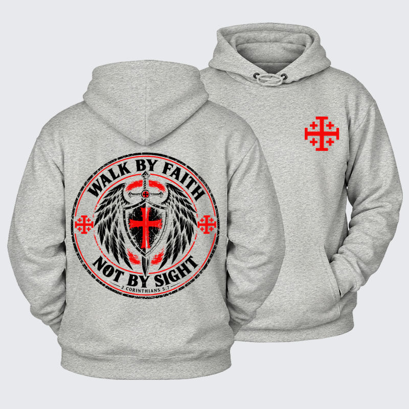 Plush Fleece-Lined Hoodie - Make No Peace with Evil Knight Templar Jerusalem Cross-soulsbelief