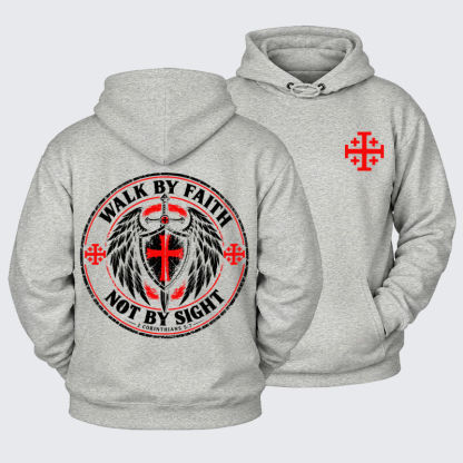Plush Fleece-Lined Hoodie - Walk By Faith Not By Sight 2 Corinthians 5:7
