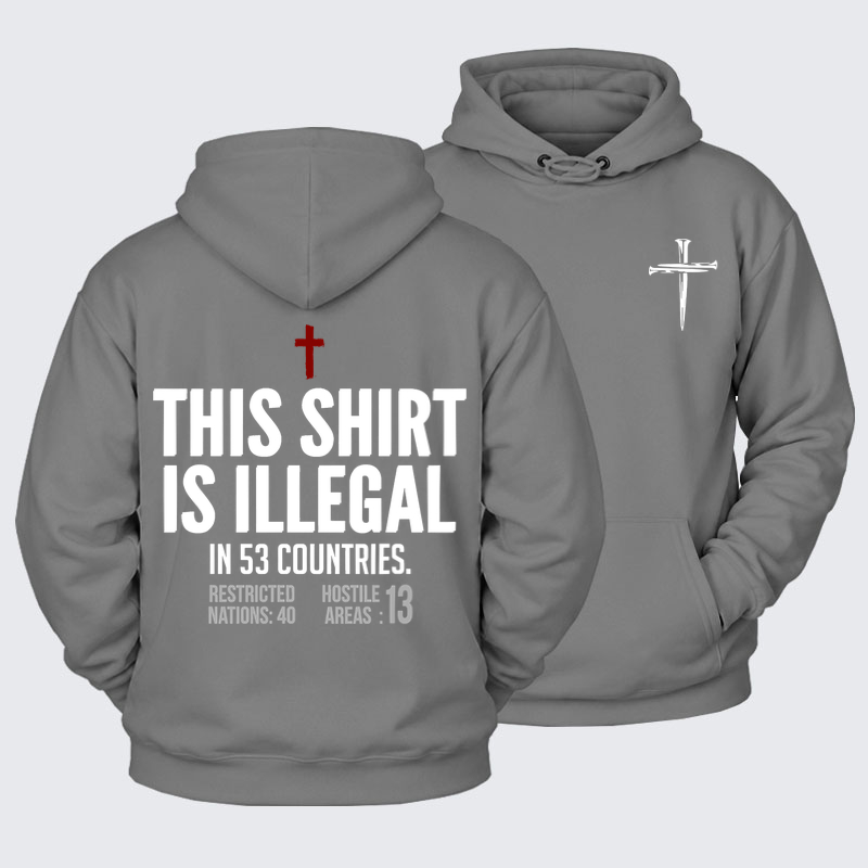 Plush Fleece-Lined Hoodie - This Shirt is Illegal   