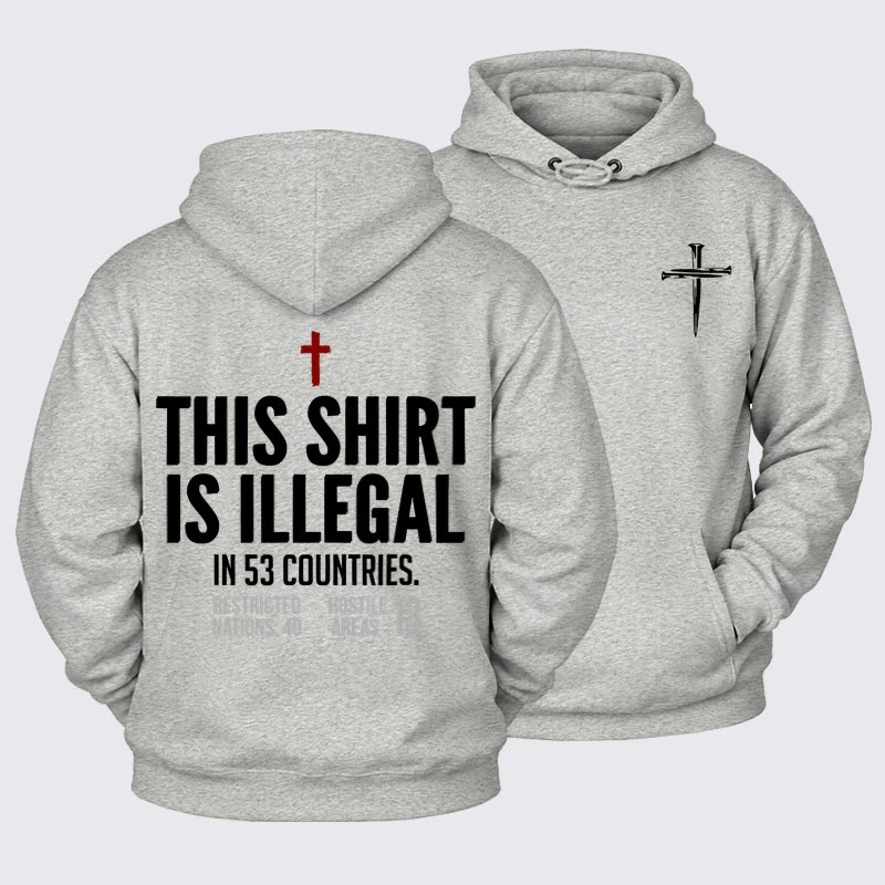 Plush Fleece-Lined Hoodie - This Shirt is Illegal   