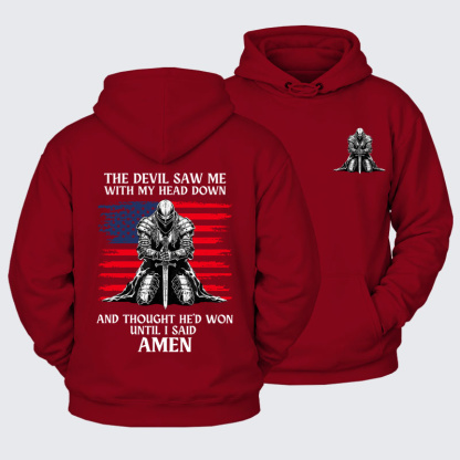Plush Fleece-Lined Hoodie - The Devil Saw Me Until I Said Amen