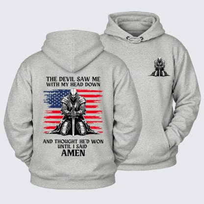 Plush Fleece-Lined Hoodie - The Devil Saw Me Until I Said Amen