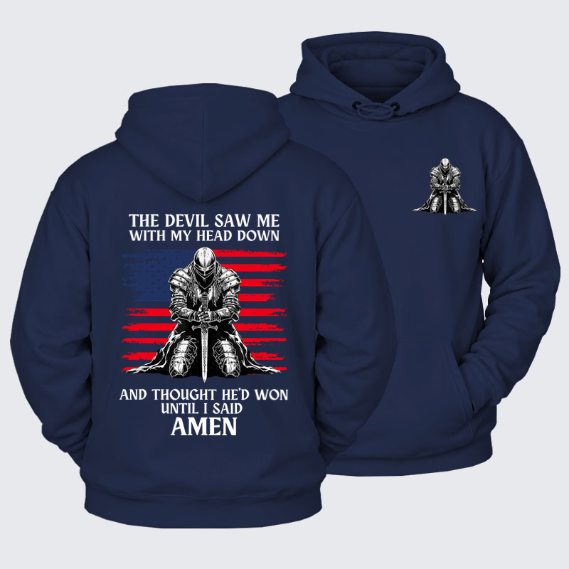 Plush Fleece-Lined Hoodie - The Devil Saw Me Until I Said Amen